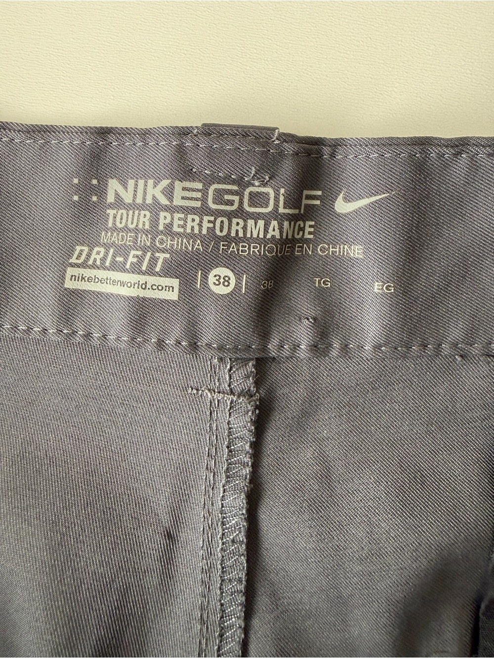 Nike Mens Gray Golf Performance Flat Front Dri-Fit Shorts - Size 38 - Picture 4 of 8